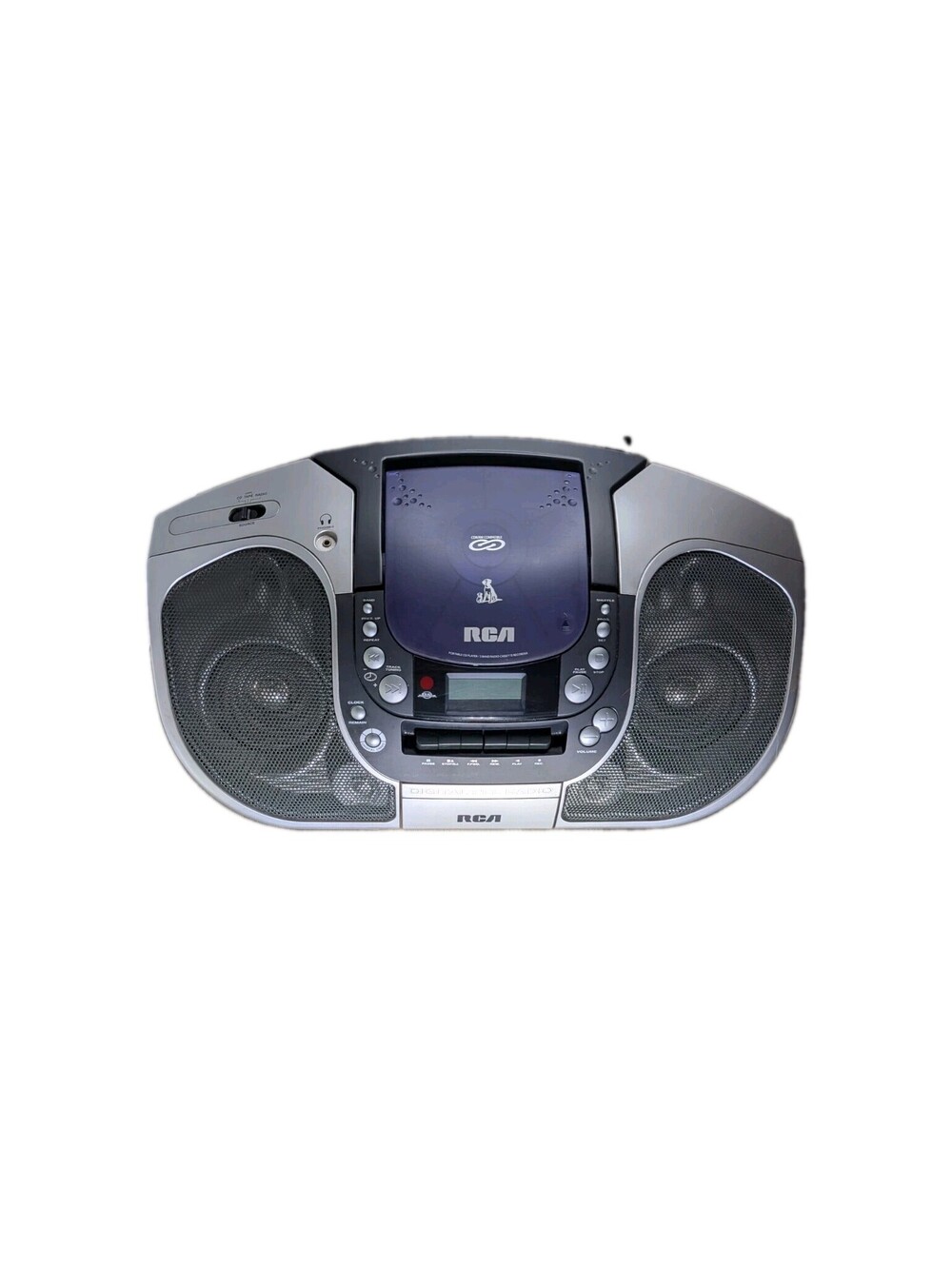 RCA Portable Boombox CD Cassette Player w Cord Model RCD103 *Tested Vintage Grey
